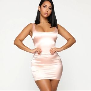 NWT - fashion nova pink silk slip dress nwt